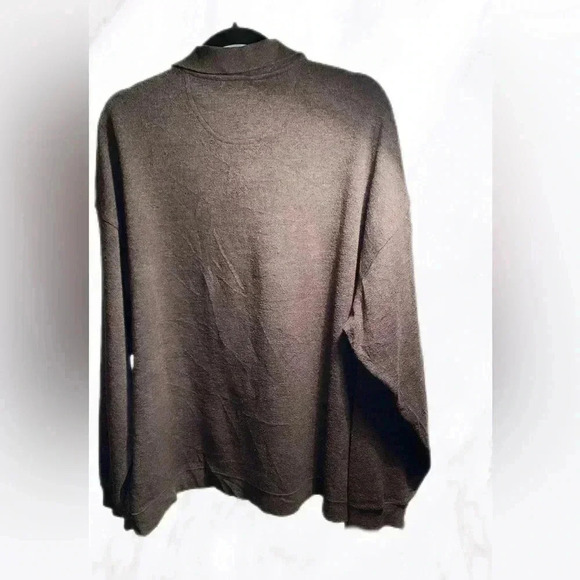 original long sleeve rugger 3  button collar dark grey sweater XXL - Picture 2 of 3